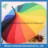 Fashion and Durable Rainbow Color Straight Automatic Open Pagoda Umbrella