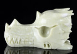 Natural Phoenix Stone Carved Dragon Skull Carving #4k02, Rare Gemstone