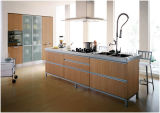2015 UV Wooden Pattern Liner Design Kitchen Furniture (FY7866)