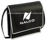 Promotional Black Non Woven Fabric Flap Satchel Bag