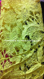 Fashion Design African French Lace Fabric for Dress Cl724-2 Yellow