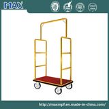 High Quality Titanium Gold Plated Hotel Luggage Trolley