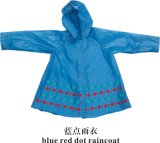 Blue Red DOT Raincoat