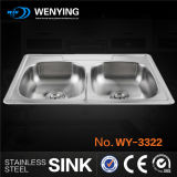 South America Classic Design Stainless Resturant Kitchen Sink with Double Basins