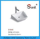 Wholesale Vitreous China Bathroom Countertop Modern Sink (S1045)