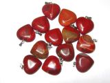 Fashion Jewelry Stone Heart, Red Jasper Heart Charm Pendant, (NP072)
