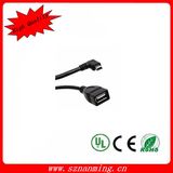 Right Angle Mini USB Male to USB Female OTG Data Cable