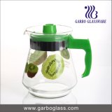 1.5L Printed Glass Jug, Water Pitcher with Plastic Lid & Handle