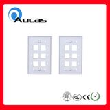 6 Port Network Wall Face Plate for CAT6 / Cat5e