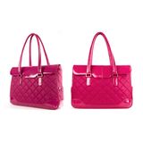 Solo Vintage Collection Women's Leather Quilted Carryall Tote Laptops Bag 15.6 Inches Travel Luggage Handbag