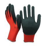 Nmsafety Red Polyester Foam Latex Super Soft Safety Glove