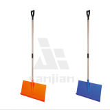 20-Inch Snow Shovel/Pusher Combo with Wear Strip and D-Grip Handle