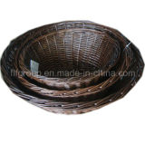 Hand-Made Vintage Home Storage Oval Willow Basket Tray
