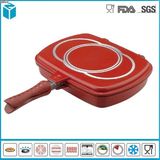 Die Cast Aluminum Non Stick Double Fry Pan (RED)