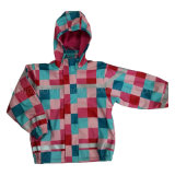 Colourful Hooded Check PU Jacket/Raincoat