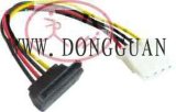 SATA 15P 90 Degree to 4P Cable
