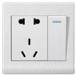 White Carved Pattern Switch Socket