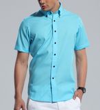 Men's 100%Cotton Fashion Casual Short Sleeve Shirt