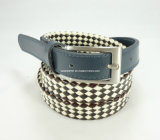 Newly-Designed Fashion Leather-Canvas Woven Belt