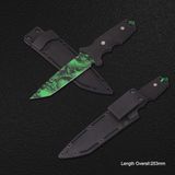 Camo Fixed-Blade Knife with Rubber Handle (#3884)