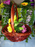 Brown Wicker Flower Basket (WFB010)