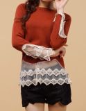 Lady Long Sleeve Knitted Pullover Sweater Fashion Garment (ML1225)