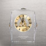 Gold Executive Crystal Skeleton Clock for Corporate Gifts