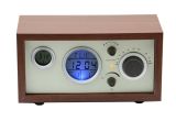 Tabletop Old Style Retro Wooden Radio with Alarm Clock