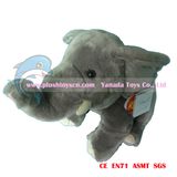 65cm 3D Zoo Animal Stuffed Sitting Elephant Toys