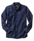 Men's Long Sleeve Chest Pocket Jeans Casual Shirt