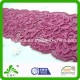 Superior Dark Red Fall Plate Style Exquisite Flower Pattern Stretch Elastic Lace