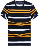 Men Stripe Fashion Short Sleeve Casual T-Shirt