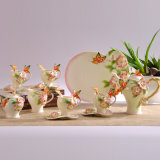 16PCS Butterfly Coffee Set Made in Enamel Porcelain (AS-16005)