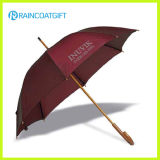 Custom Brand Straight Umbrella with Wooden Handle