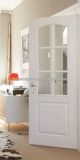 Modern Arch Top White French Door with Clear Glass