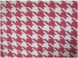 Houndstooth Wool Fabric Whitebright Red1