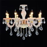 8 Light Imitation Jade Craft Arm Crystal Candle Chandelier