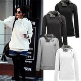 Wholesale Plus Size Women Cheap Sport Suit Pullover Hoodie (50172)