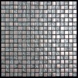 Glass Mix Metal Square Brick Mosaic Tile