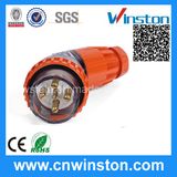 Three Phase 5 Round Pin Waterproof Angled Plug with CE