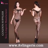 Erotic Lingerie Women's Crochet Net Crotchless Bodystocking (KS14-029)