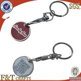 Shopping Print Cheap Metal Trolly Coin Keyring/Shopping Trolley Coin Lock/Custom Trolley Coin Keyring