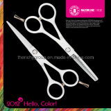 White Teflon Coating Convex-Edge Stainless Steel Reverse Blade Haircutting Scissor