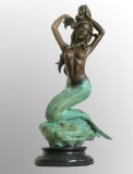 Bronze Mythology Statue Mermaid Sculpture (TPX-0798)