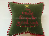 Green Handmade Embroidery Nylon Decorative Christmas Cushion Pillow