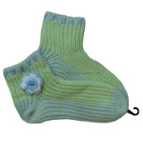Women Acrylic Home Socks Attached with Flower Fs-18
