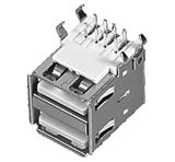 USB Female SMD Right Angle Dual USB Connector