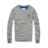 New Winter Cotton Men Garment, Fashionable City in Europe and The Cultivate Men's Long Sleeve T-Shirt in Grey Colour