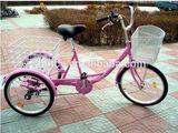 Popular Pink 24inch & 20 Inch Tricycle for Adult