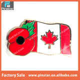 Bulk Cheap Souvenir Poppy Flower Canada Flag Lapel Pin Badges